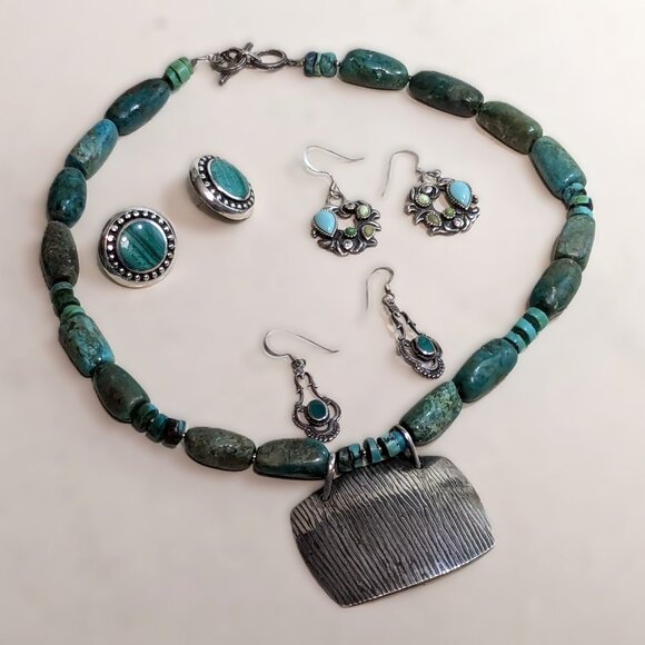 Studio Barse Cabochon Inlay Dangle Hoops - Picture 4 of 7